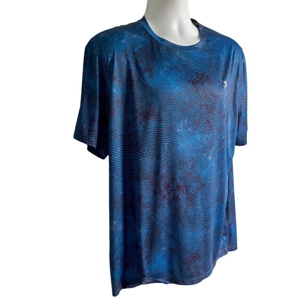 Reel Legends Blue Depths Linear Waves Graphic Tee UPF 40 Men's Large - Picture 5 of 6